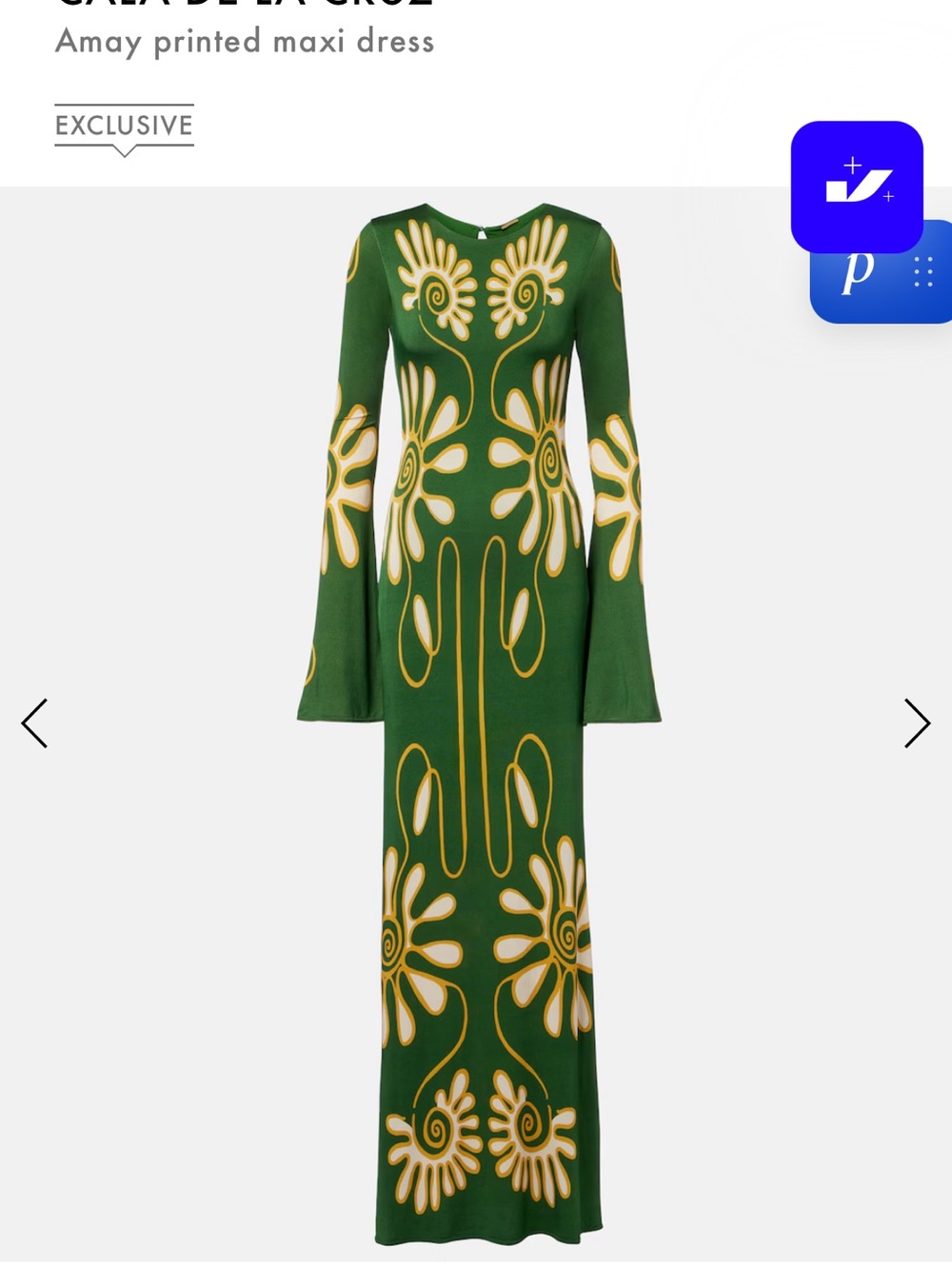 Green Floral-Print Maxi Dress — Amay